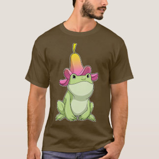 Frosch mit Plumeria T-Shirt
