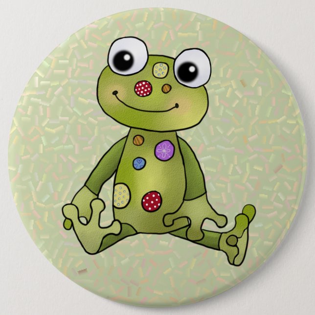 Frosch mit Punkten Button (Vorderseite)