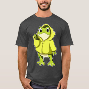 Frosch mit Regenmantel T-Shirt