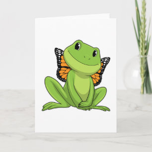 Frosch mit Schmetterling Karte