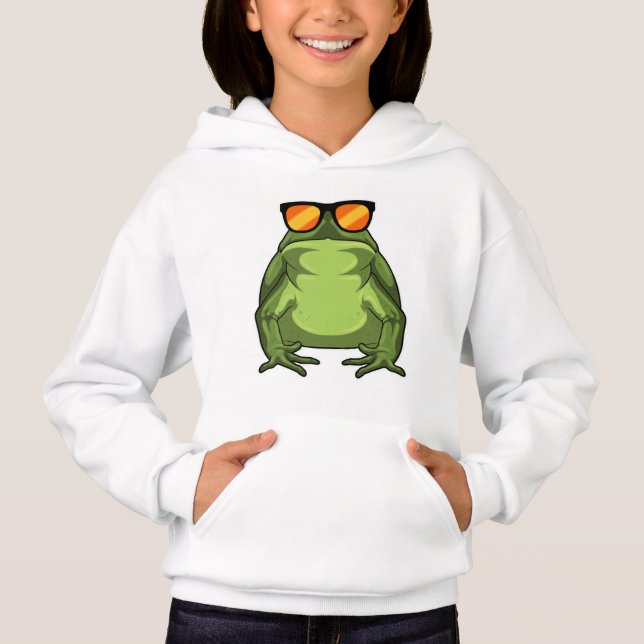 Frosch mit Sonnenbrille Hoodie (Vorderseite)