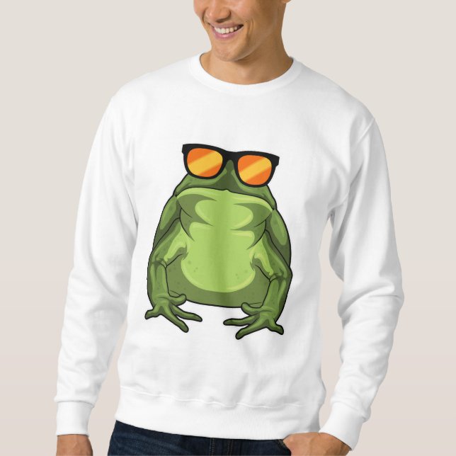 Frosch mit Sonnenbrille Sweatshirt (Vorderseite)