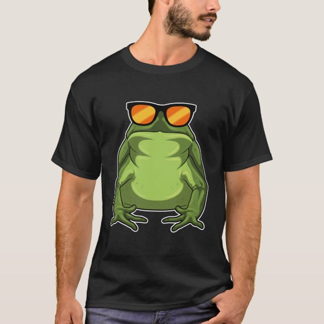 Frosch mit Sonnenbrille T-Shirt (Vorderseite)