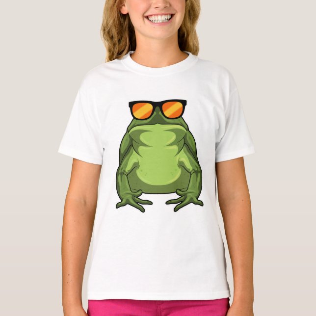 Frosch mit Sonnenbrille T-Shirt (Vorderseite)