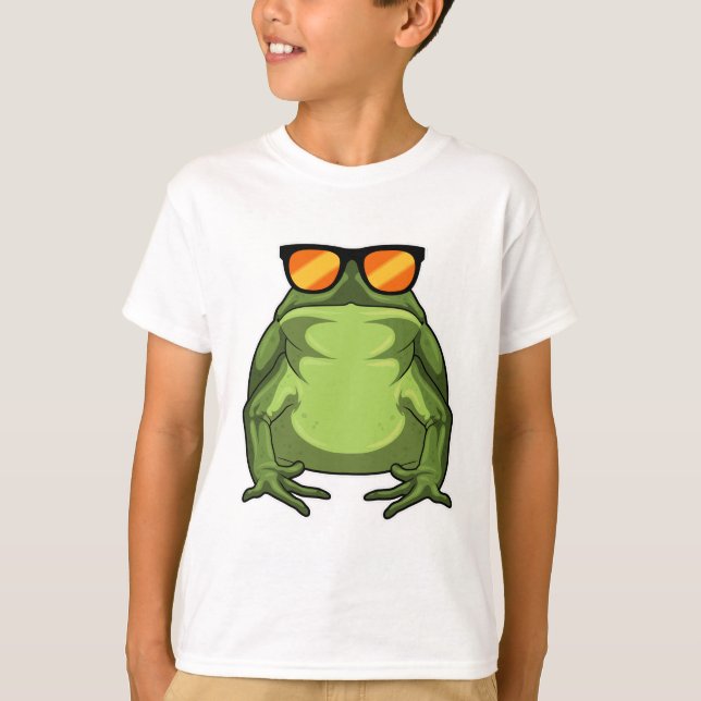 Frosch mit Sonnenbrille T-Shirt (Vorderseite)