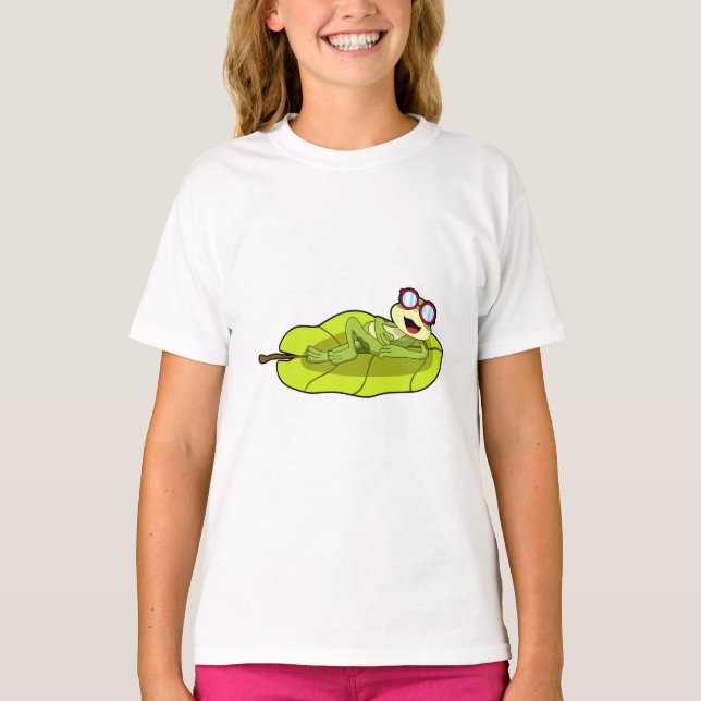 Frosch mit Sonnenbrille T-Shirt (Vorderseite)