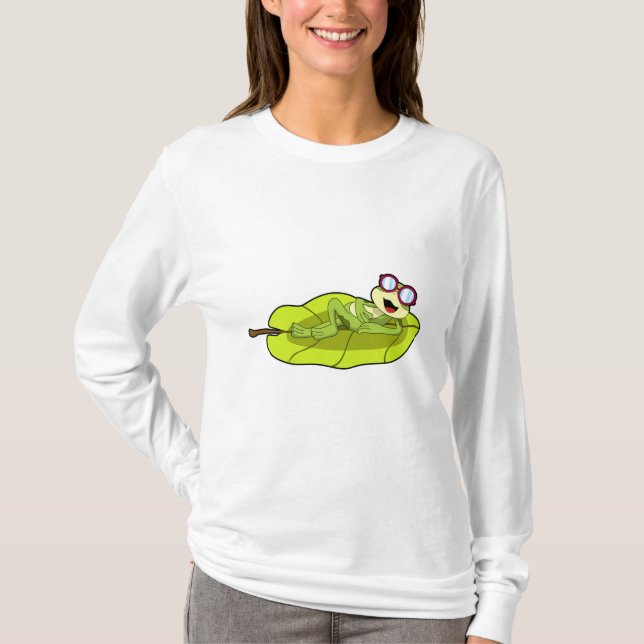 Frosch mit Sonnenbrille T-Shirt (Vorderseite)