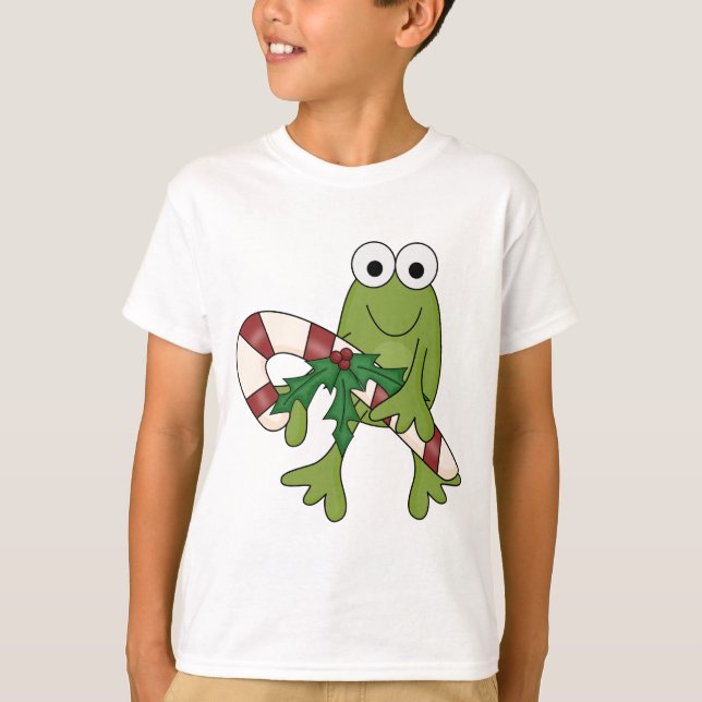 Frosch mit Süßkanistenhemden und Geschenken T-Shirt (Vorderseite)