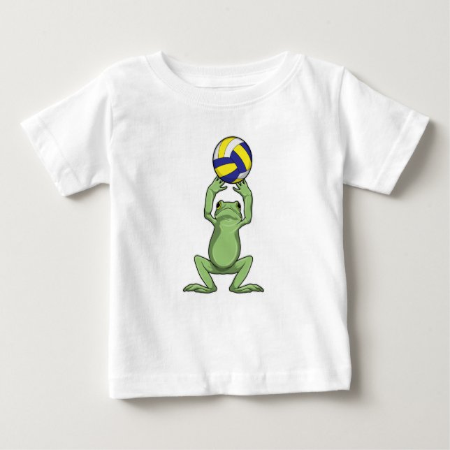 Frosch mit Volleyball Baby T-shirt (Vorderseite)