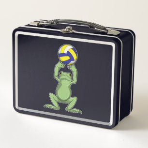 Frosch mit Volleyball Metall Brotdose