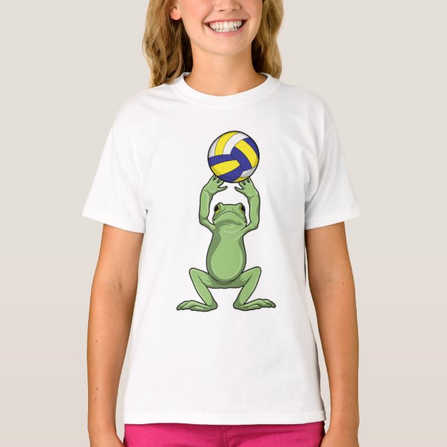 Frosch mit Volleyball T-Shirt (Vorderseite)