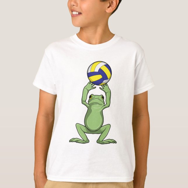 Frosch mit Volleyball T-Shirt (Vorderseite)