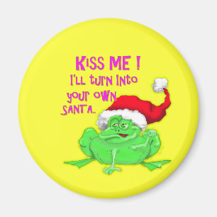 Frosch mit Weihnachtsmannmütze Funny Sprichwort Magnet