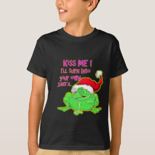 Frosch mit Weihnachtsmannmütze Funny Sprichwort T-Shirt