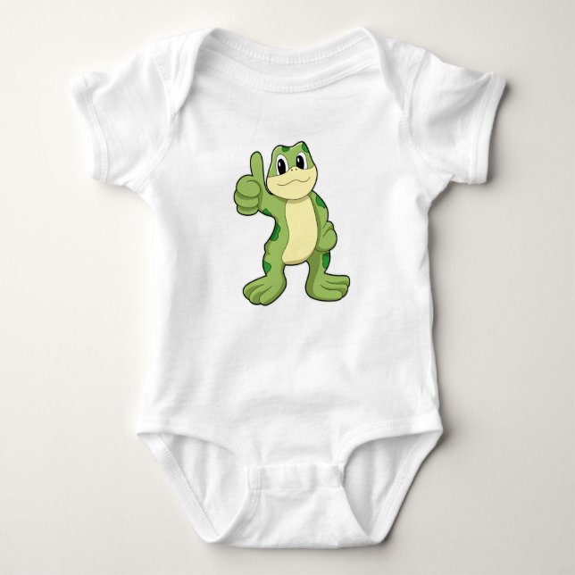 Frosch mit Zustimmung Baby Strampler (Vorderseite)