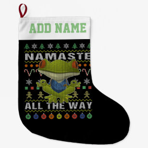 Frosch Namaste den ganzen Weg über wahnsinnig Wei Großer Weihnachtsstrumpf