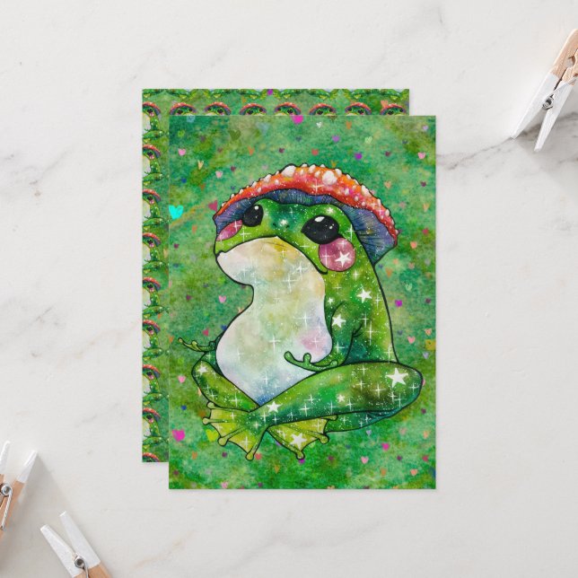 Frosch namens Clover (Vorderseite/Rückseite Beispiel)