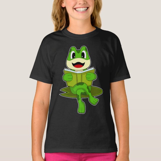 Frosch Nerd Book T-Shirt (Vorderseite)