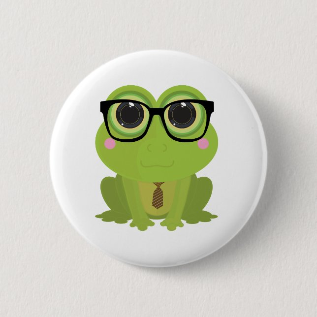 Frosch Nerd Button (Vorderseite)