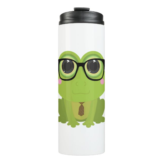 Frosch-Nerd Thermosbecher (Vorderseite)