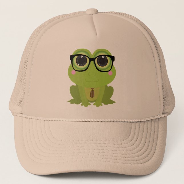 Frosch-Nerd Truckerkappe (Vorderseite)