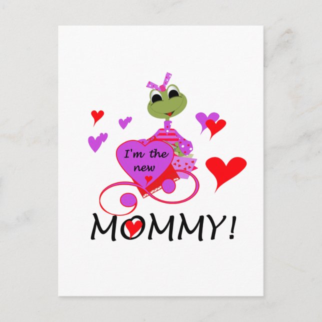 Frosch New Mommy T - Shirt und Geschenke Postkarte (Vorderseite)