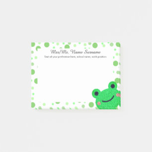 Frosch Niedlich Green Polka Post-it Klebezettel