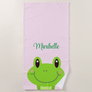 Frosch Niedlich Pink Girly Summer Strandtuch
