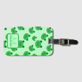 Frosch Niedliche Muster Grüne Kinder Gepäckanhänger
