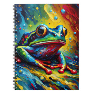 Frosch-Notizbuch mit Farbklecks Notizblock