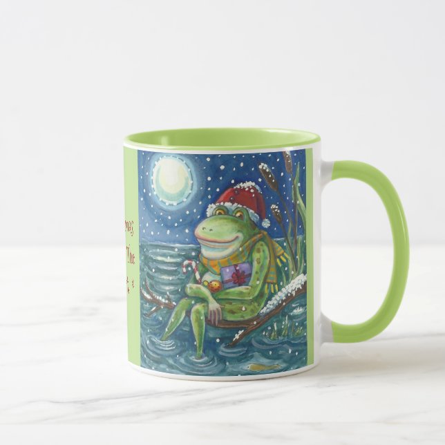 Frosch On Log CHRISTMAS TASSE (Rechts)