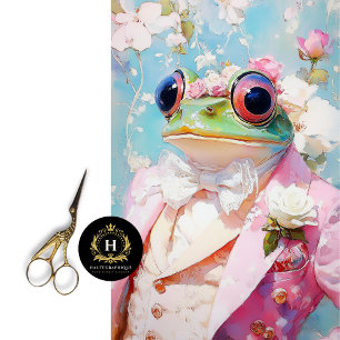 Frosch-Osterdekoration "Schöner Prinz" zum Dekoupi Seidenpapier