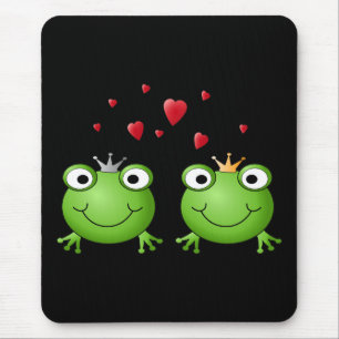 Frosch-Paare mit Herzen Mousepad