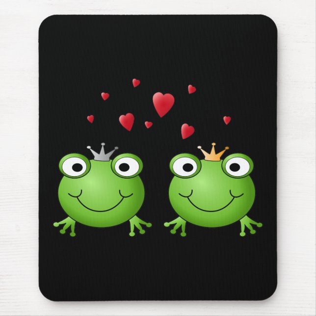 Frosch-Paare mit Herzen Mousepad (Vorne)