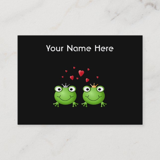 Frosch-Paare mit Herzen Visitenkarte (Vorderseite)