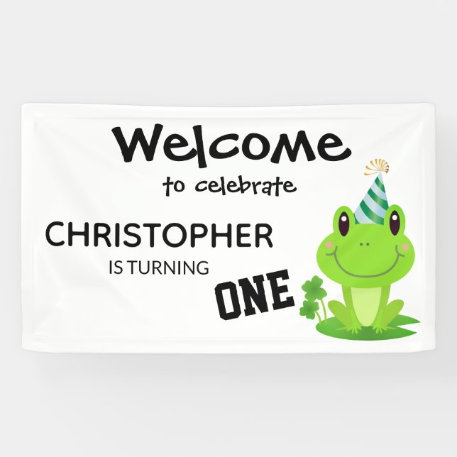 Frosch Party Erstgeburt Sumpf Grüner Frogg Banner (Horizontal)
