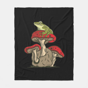 Frosch-Pilz-Cottagecore-Klassischer Retro-Charme Fleecedecke