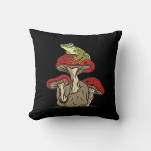 Frosch-Pilz-Cottagecore-Klassischer Retro-Charme Kissen