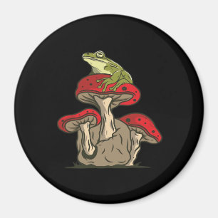 Frosch-Pilz-Cottagecore-Klassischer Retro-Charme Magnet