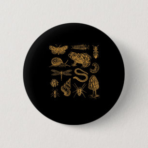 Frosch Pilz Motte Vintage Liebhaber Goblincore Button