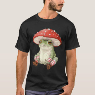 Frosch Pilz Wald Natur Ästhetik Cottagecore  T-Shirt