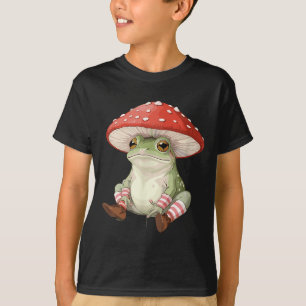 Frosch Pilz Wald Natur Ästhetik Cottagecore  T-Shirt