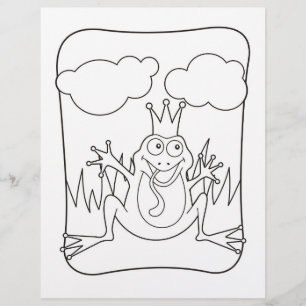 Frosch Prince Coloring Book Page