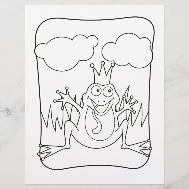 Frosch Prince Coloring Book Page (Vorderseite)