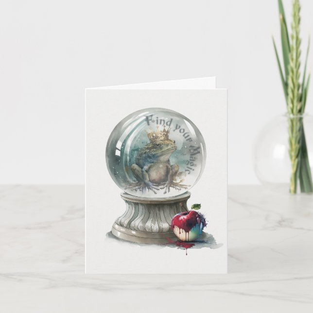 Frosch Prince Crystal Ball Feiertagskarte (Vorderseite)