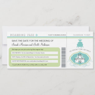 Frosch Prince Save the Date Boarding Pass