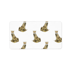Frosch Prinz Magic Charm Fantasy Goldene Krone Adressaufkleber
