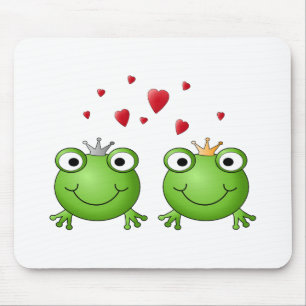 Frosch-Prinz und Frosch-Prinzessin, mit Herzen Mousepad