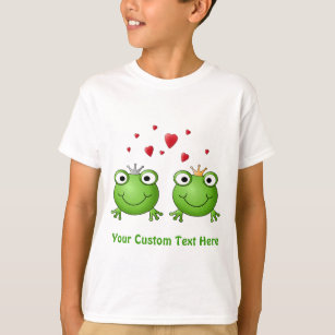 Frosch-Prinz und Frosch-Prinzessin, mit Herzen T-Shirt