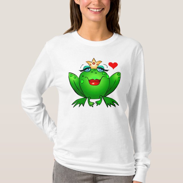 Frosch-Prinzessin mit Herz-reizend Dame Frog T-Shirt (Vorderseite)